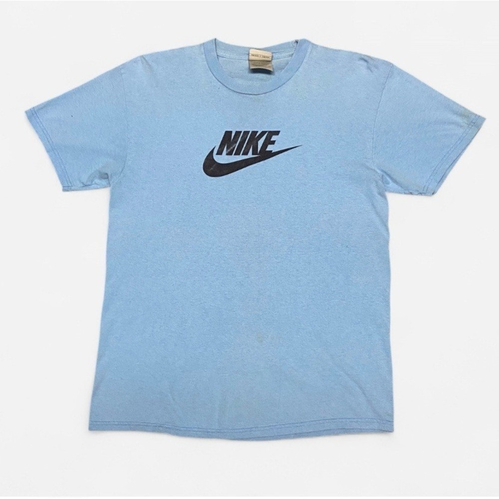 Vintage Nike baby‎ blue swoosh logo tshirt